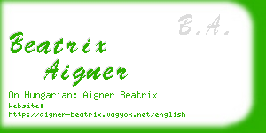 beatrix aigner business card